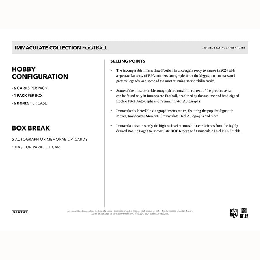 Best Deal - 2024 Panini IMMACULATE Football Hobby Box