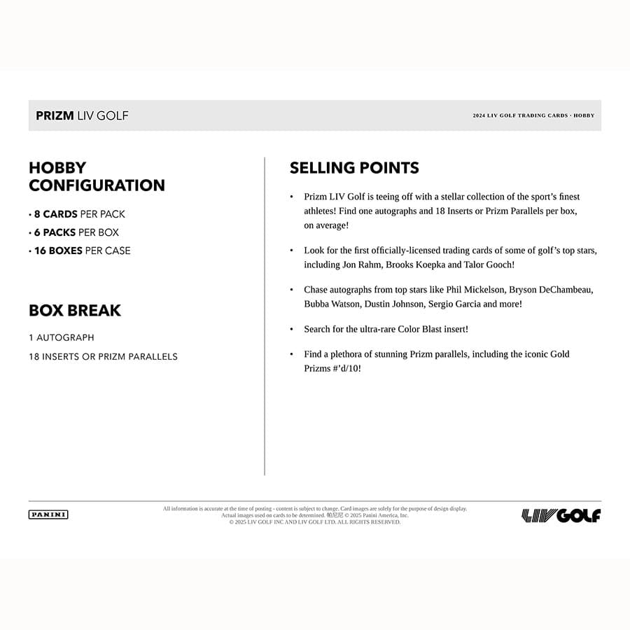 Best Deal - Panini LIV GOLF 2024 - Hobby Box