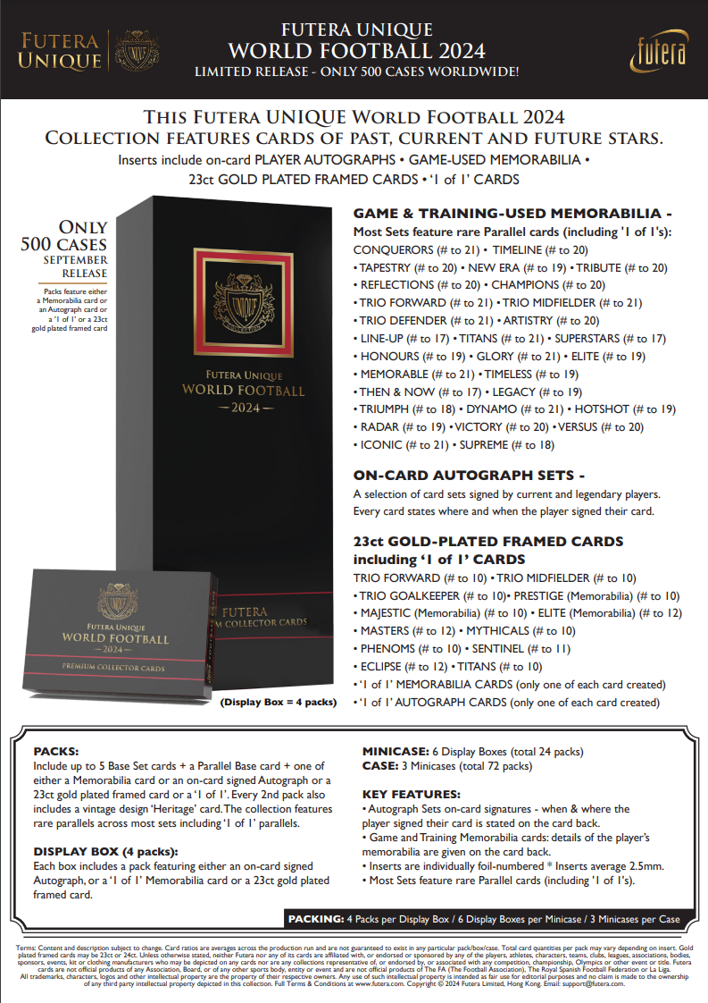 Best Deal - 2024 Futera Unique World Football Hobby Box