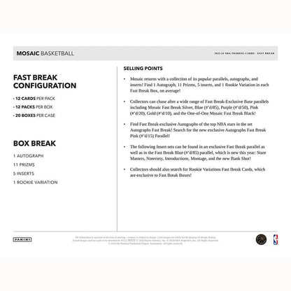 Best Deal - 23-24 Panini Mosaic Fast Break Basketball Hobby Box