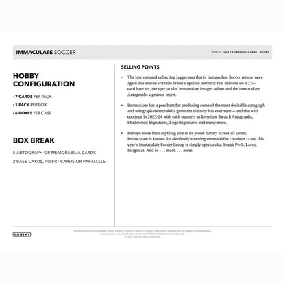 Best Deal - 2023/24 Panini Immaculate Soccer Hobby Box