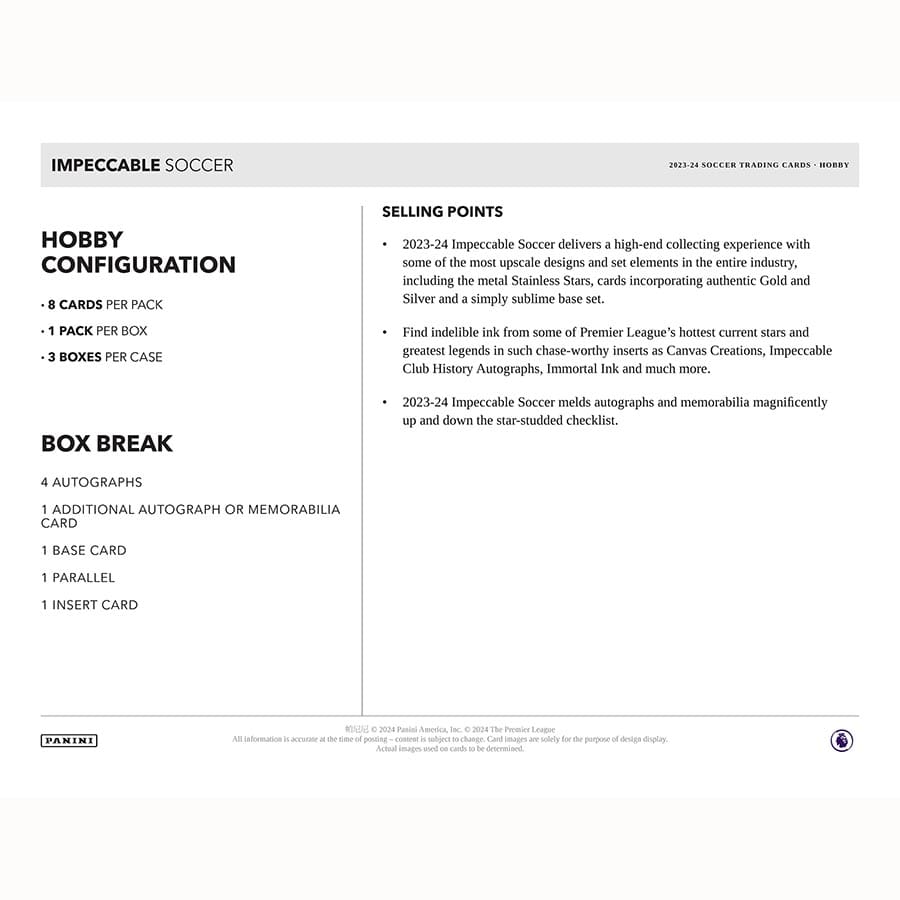 Best Deal - 2023-24 Panini Impeccable Soccer Hobby Box