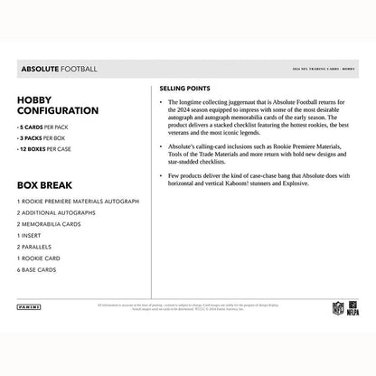 Best Deal - 2024 Panini Absolute Football Hobby Box