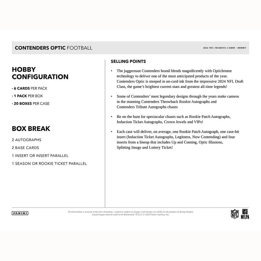 Best Deal - 2024 Panini CONTENDERS OPTIC Football Hobby Box