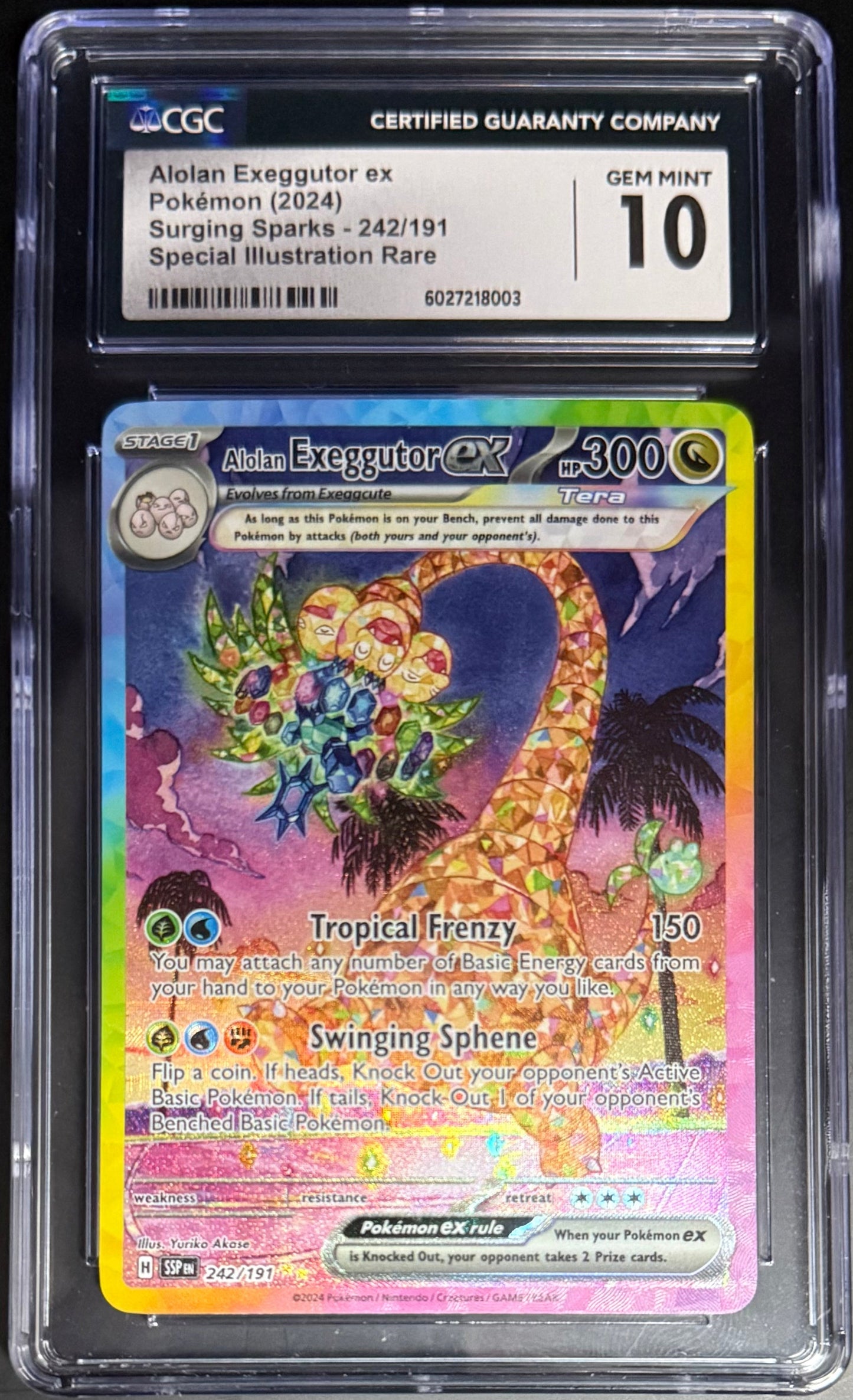 Best Deal - Pokémon Alolan Exeggutor EX 242/191 Special Illustration Rare Pokémon Surging Sparks 2024 CGC10