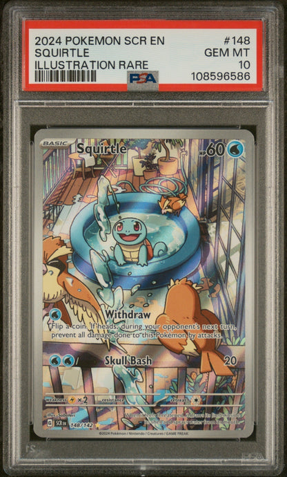 Best Deal - Pokemon Squirtle 148/142 Illustration Rare Pokemon Stellar Crown 2024 PSA10