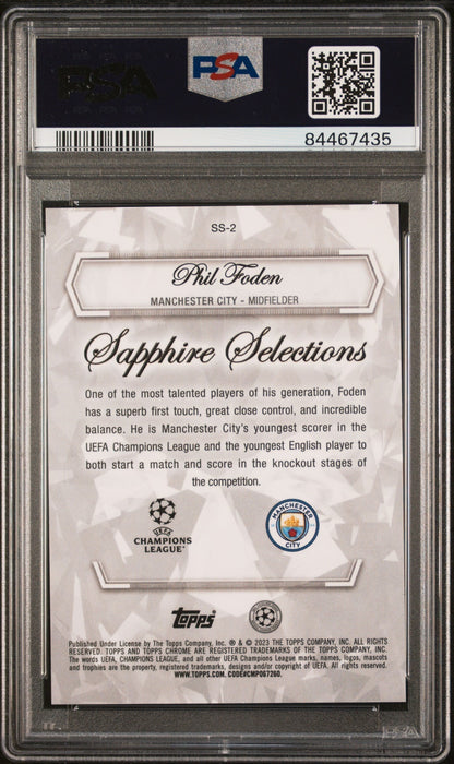 Best Deal - Topps Phil Foden Orange Sapphire Selections /25 Sapphire UCC 2022-23 PSA9