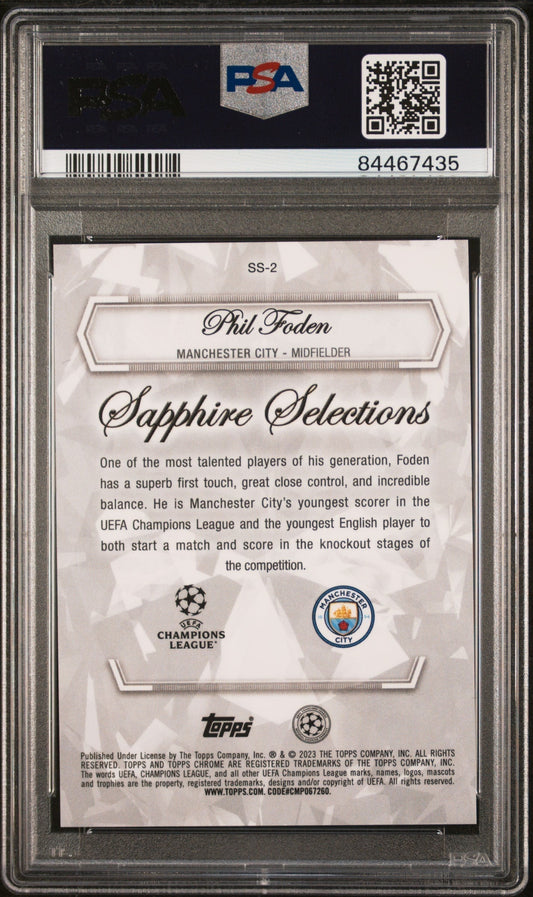 Best Deal - Topps Phil Foden Orange Sapphire Selections /25 Sapphire UCC 2022-23 PSA9