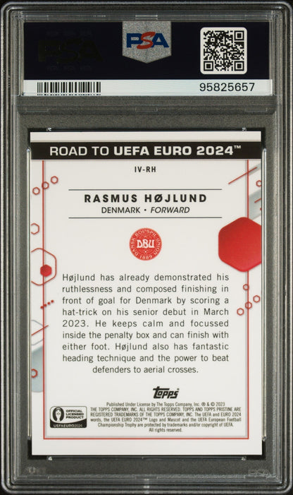 Best Deal - Topps Rasmus Hojlund Red Inevitable Card /5 Pristine Road To Euros 2024 PSA10