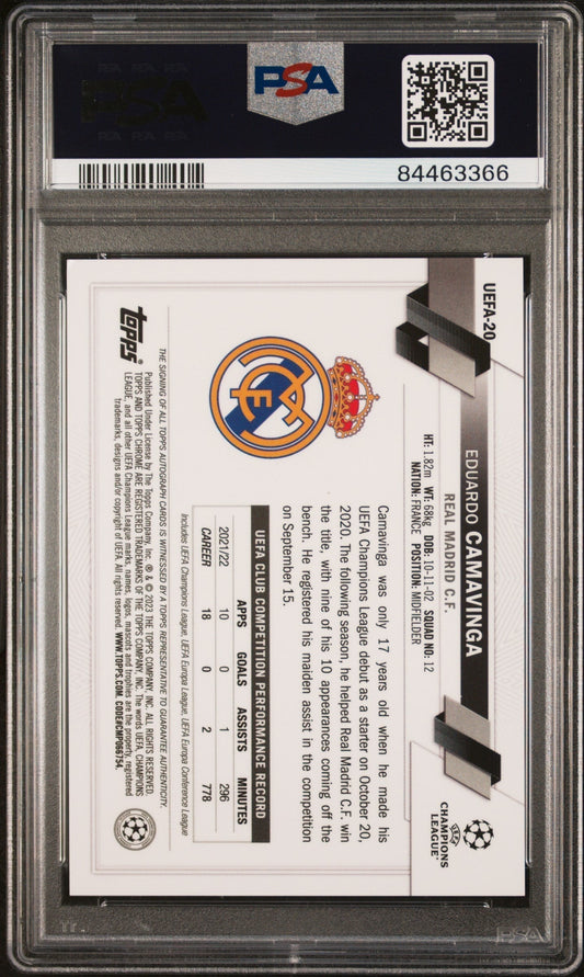 Best Deal - Topps Eduardo Camavinga Red Autograph Card /5 Chrome NSCC UEFA 2023 #20 PSA10