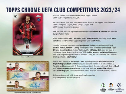Best Deal - 2023-24 Topps Chrome UEFA Club Competitions Football Soccer Hobby Box